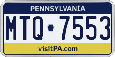PA license plate MTQ7553