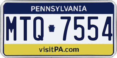 PA license plate MTQ7554