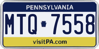 PA license plate MTQ7558