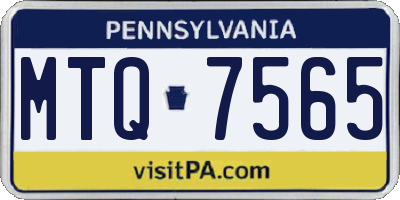 PA license plate MTQ7565