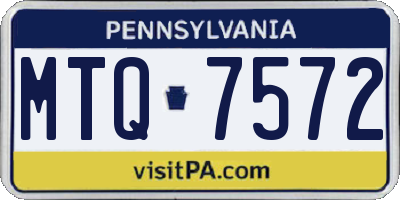 PA license plate MTQ7572