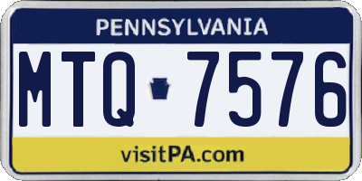 PA license plate MTQ7576