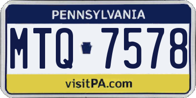 PA license plate MTQ7578