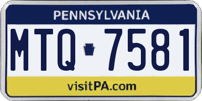 PA license plate MTQ7581