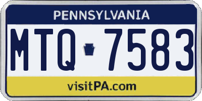 PA license plate MTQ7583
