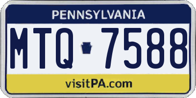 PA license plate MTQ7588