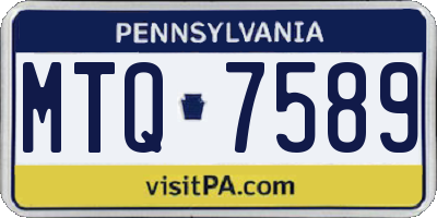 PA license plate MTQ7589