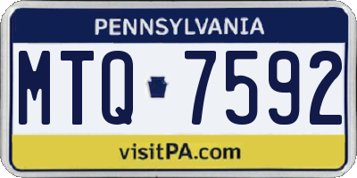 PA license plate MTQ7592
