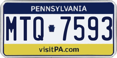 PA license plate MTQ7593