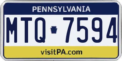 PA license plate MTQ7594
