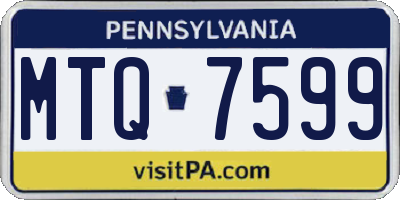 PA license plate MTQ7599