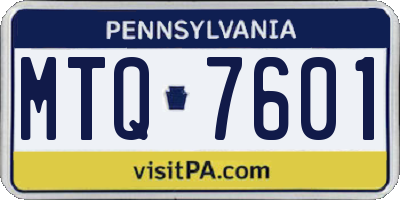PA license plate MTQ7601