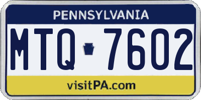 PA license plate MTQ7602
