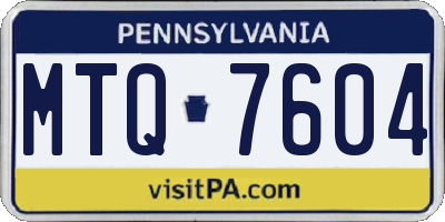 PA license plate MTQ7604