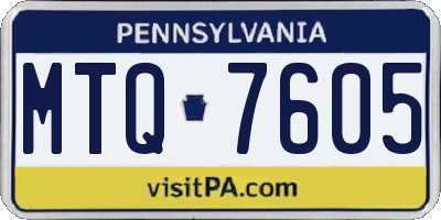 PA license plate MTQ7605