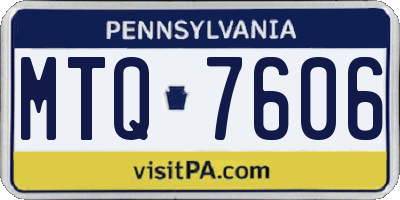 PA license plate MTQ7606
