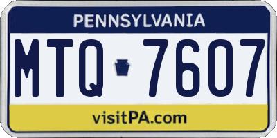 PA license plate MTQ7607
