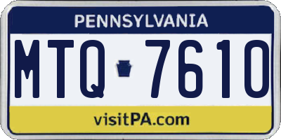 PA license plate MTQ7610