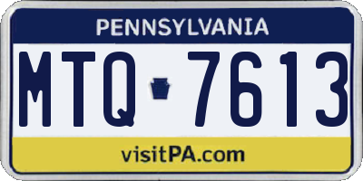 PA license plate MTQ7613