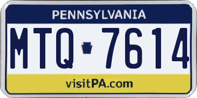 PA license plate MTQ7614