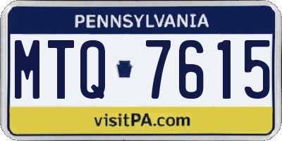 PA license plate MTQ7615