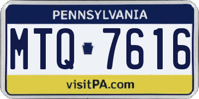 PA license plate MTQ7616