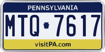PA license plate MTQ7617