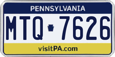 PA license plate MTQ7626