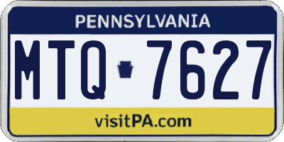 PA license plate MTQ7627