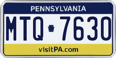 PA license plate MTQ7630