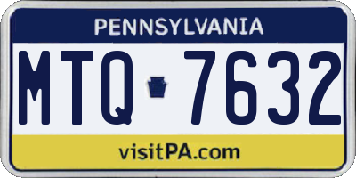 PA license plate MTQ7632