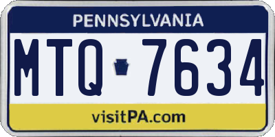 PA license plate MTQ7634