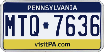 PA license plate MTQ7636