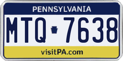 PA license plate MTQ7638