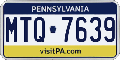 PA license plate MTQ7639