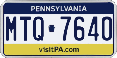 PA license plate MTQ7640
