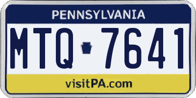 PA license plate MTQ7641