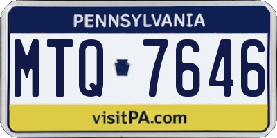 PA license plate MTQ7646