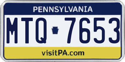 PA license plate MTQ7653