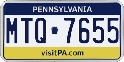PA license plate MTQ7655