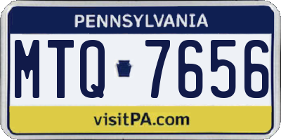 PA license plate MTQ7656