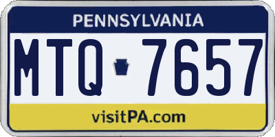 PA license plate MTQ7657