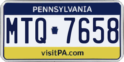 PA license plate MTQ7658