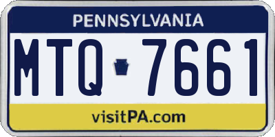 PA license plate MTQ7661