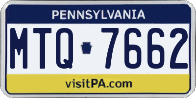 PA license plate MTQ7662