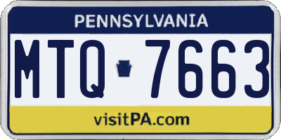PA license plate MTQ7663