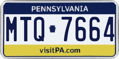PA license plate MTQ7664