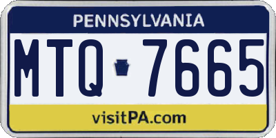 PA license plate MTQ7665