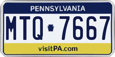 PA license plate MTQ7667