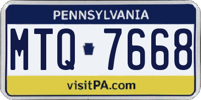 PA license plate MTQ7668